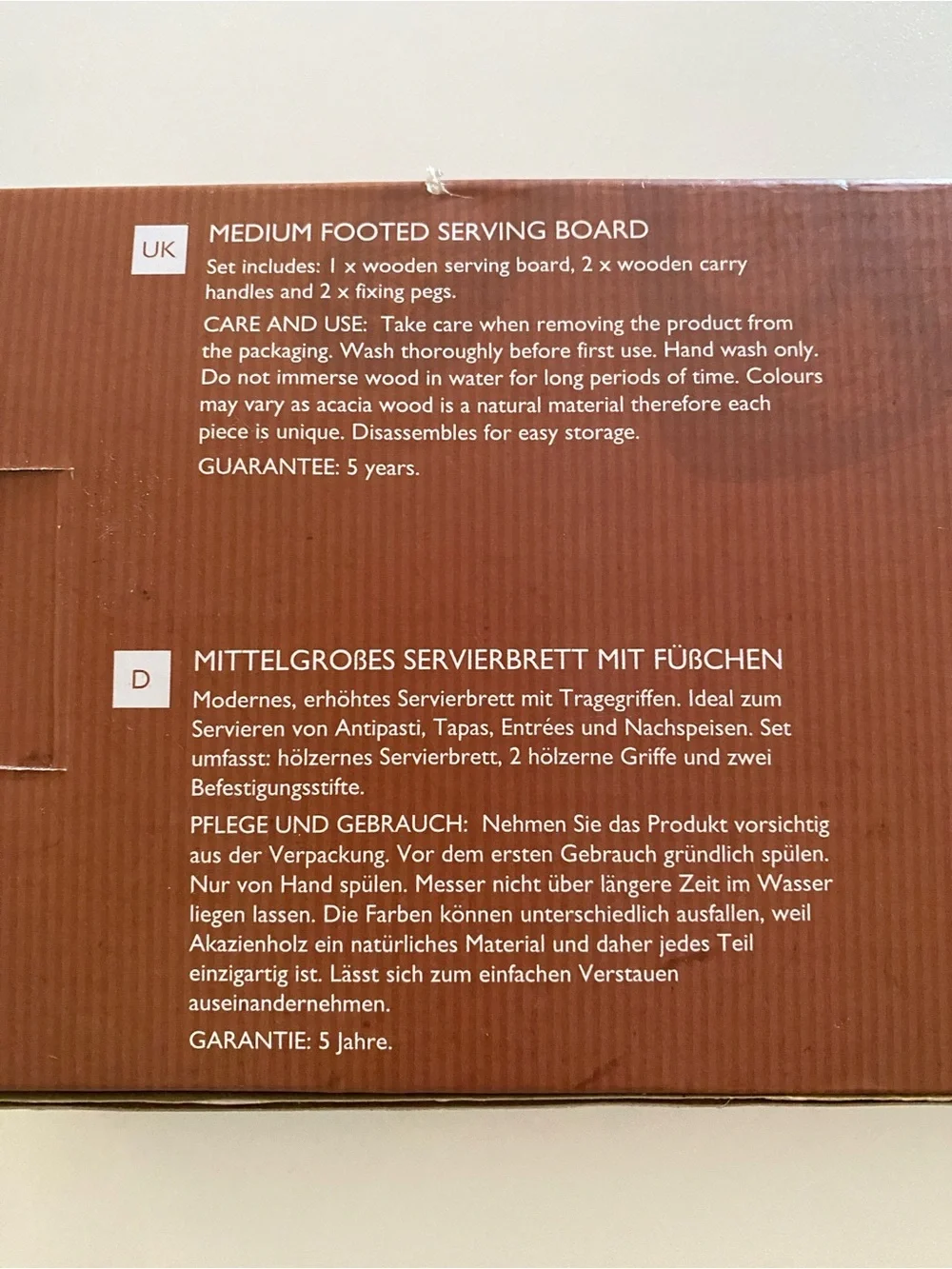 Artesa Acacia Wood Footed Serving Board Antipasti Tapas Desserts Entertain NIB